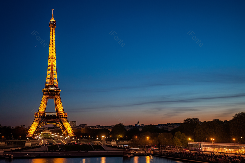 摄影图高清的图片海报设计背景广告设计素材元素城市建筑夜景蓝色天空埃菲尔铁塔,高清,摄影图,摄影图片,图片大全,摄影图免费下载